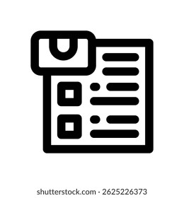 checklist line icon. Clean and minimalist vector icon for websites, mobile apps, presentations, and logos. Fully scalable and customizable for any project.