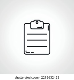 Checklist line icon. Clipboard with checkmarks line icon. List with ticks. Survey to do list outline icon.