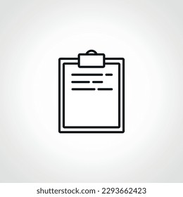 Checklist line icon. Clipboard outline icon
