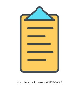 Checklist line icon. Clipboard symbol in outline style. Todo list vector linear pictogram