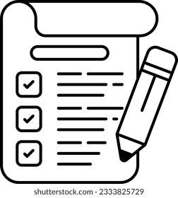 Diseño de iconos de línea de lista de comprobación