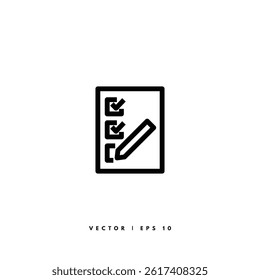 Checklist Line Icon. Editable Stroke