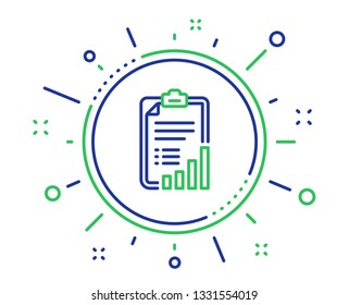 Checklist line icon. Graph chart sign. Growth diagram symbol. Quality design elements. Technology checklist button. Editable stroke. Vector