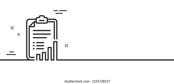 Checklist line icon. Graph chart sign. Growth diagram symbol. Minimal line illustration background. Checklist line icon pattern banner. White web template concept. Vector