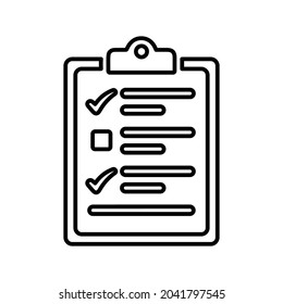 Checklist line icon. Outline vector.