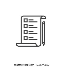 Checklist line icon, outline vector sign, linear pictogram isolated on white. logo illustration
