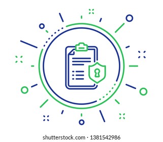 Checklist Line Icon. Privacy Policy Document Sign. Quality Design Elements. Technology Privacy Policy Button. Editable Stroke. Vector