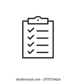 Checklist line icon. Simple thin line design. Vector icon