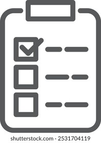 Checklist line icon. Survey form. Document sign