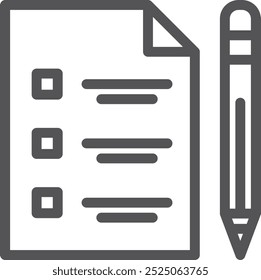 Checklist line icon. Test or exam sheet symbol