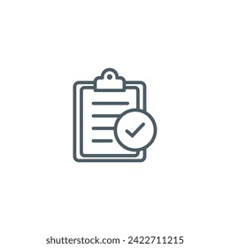 Checklist line icon, vector icon on white background, EPS 10