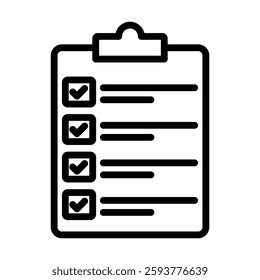 Checklist line icon, vector, pixel perfect, illustrator file 
