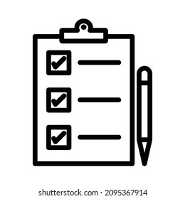 Checklist line isolated vector icon can be easily modified and edit 

