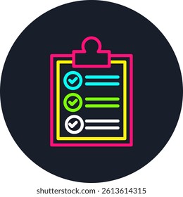 Checklist Line Multi Colour Circle