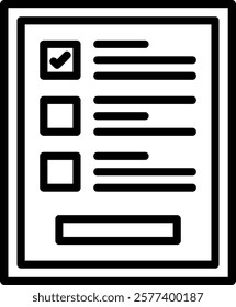 Checklist Line Vector Icon Design