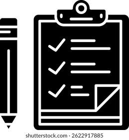 Design de ícone de vetor de linha da lista de verificação