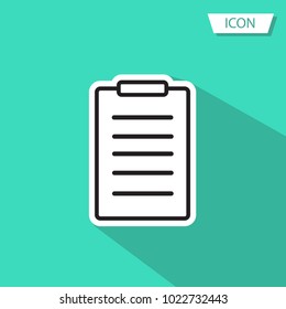 Checklist line vector icon,Clipboard vector icon on green background