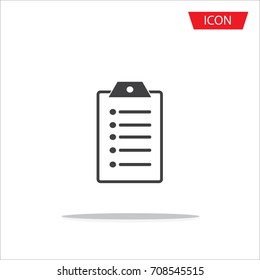 Checklist line vector icon,Clipboard vector icon on white background