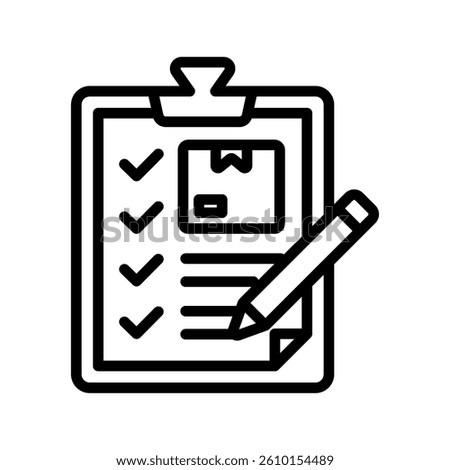 Checklist Line Vector Illustration On White Background.