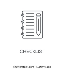 Checklist linear icon. Checklist concept stroke symbol design. Thin graphic elements vector illustration, outline pattern on a white background, eps 10.