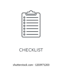 Checklist linear icon. Checklist concept stroke symbol design. Thin graphic elements vector illustration, outline pattern on a white background, eps 10.