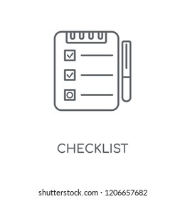 Checklist linear icon. Checklist concept stroke symbol design. Thin graphic elements vector illustration, outline pattern on a white background, eps 10.