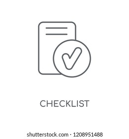 Checklist linear icon. Checklist concept stroke symbol design. Thin graphic elements vector illustration, outline pattern on a white background, eps 10.