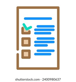 vector de icono de color de lista de verificación. signo de lista de comprobación. ilustración de símbolo aislado