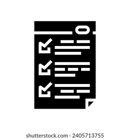 checklist list glyph icon vector. checklist list sign. isolated symbol illustration