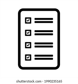 Checklist list icon. Transparent background. EPS 10