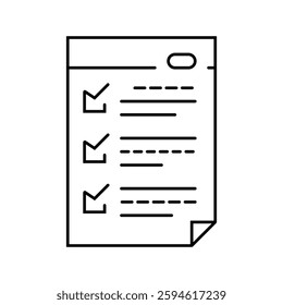 checklist list line icon vector. checklist list sign. isolated contour symbol black illustration