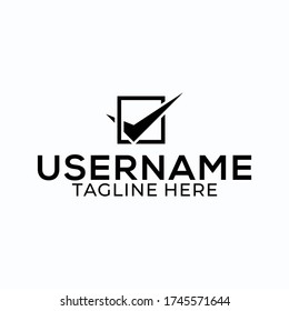 Checklist logo design in a rectangle.