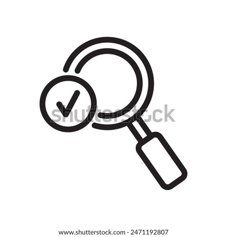 Checklist Magnifier Icon In Trendy Design Vector Eps 10, Editable Stroke