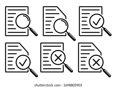 Symbol für die Vergrößerungsbeurteilung der Checkliste