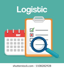 checklist and magnifying glass logistic service