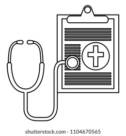 checklist medical order with stethoscope