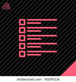 Checklist minimal icon. Checkbox line vector icon for websites and mobile minimalistic flat design.