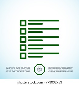 Checklist minimal icon. Checkbox line vector icon for websites and mobile minimalistic flat design.