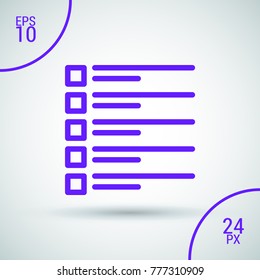 Checklist minimal icon. Checkbox line vector icon for websites and mobile minimalistic flat design.