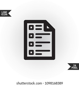 Checklist minimal icon. Form line vector icon for websites and mobile minimalistic flat design.
