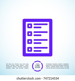 Checklist minimal icon. Form line vector icon for websites and mobile minimalistic flat design.