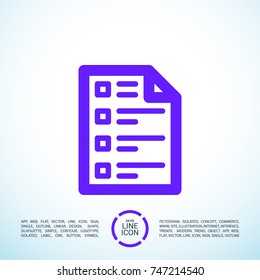 Checklist minimal icon. Form line vector icon for websites and mobile minimalistic flat design.