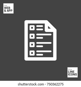 Checklist minimal icon. Form line vector icon for websites and mobile minimalistic flat design.