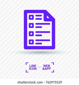 Checklist minimal icon. Form line vector icon for websites and mobile minimalistic flat design.