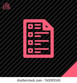 Checklist minimal icon. Form line vector icon for websites and mobile minimalistic flat design.