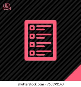 Checklist minimal icon. Form line vector icon for websites and mobile minimalistic flat design.