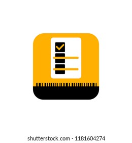 Checklist mobile app icon, online shopping icon, barcode on a white background