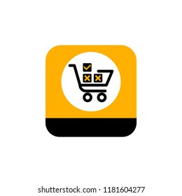 Checklist mobile app icon, online shopping icon on a white background
