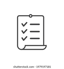 Checklist, modern clipboard line icon.