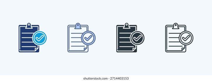 Lista de comprobación Icono de varios estilos Colección